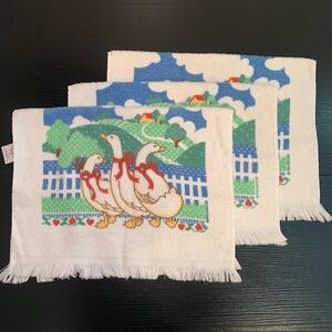 Vintage Cannon Goose Hand Towels Kitchen Set of 3 Farmhouse Cottagecore